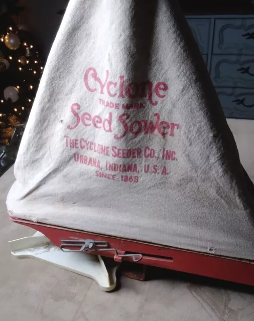 Vintage Cyclone Seed Sower Seeder Co Urbana Indiana Hand Crank USA