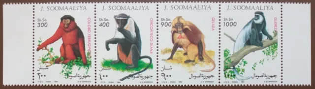 1994 Somalia, Monkeys, Strip of 4, MNH **, ME 9,-