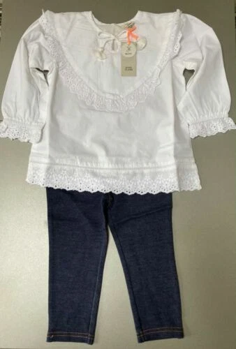 Set top e pantaloni da crociera bianchi River Island per ragazze nel deserto taglia 2-3 anni 4-5 anni