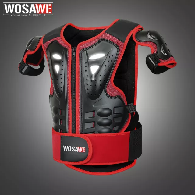 WOSAWE Kid Motorcycle Body Armor Jacket MTB Bike Protector Chest Anti Collision