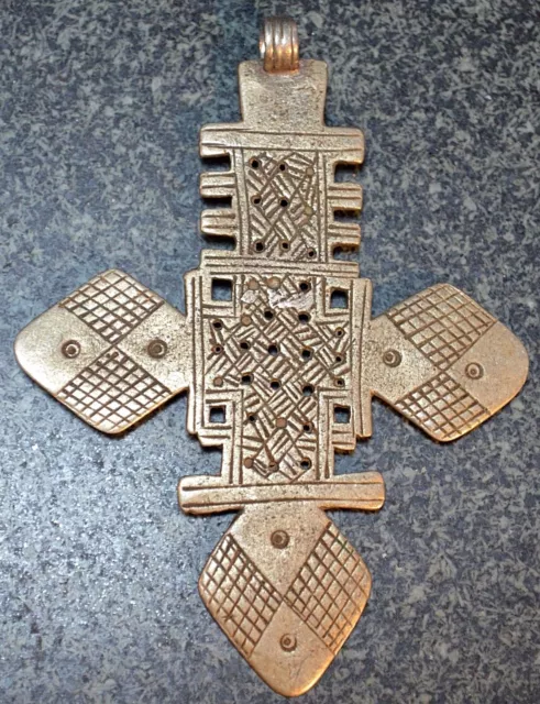 Antique Ethiopian Orthodox Coptic Christian Cross Pendant Amulet Ethiopia Africa