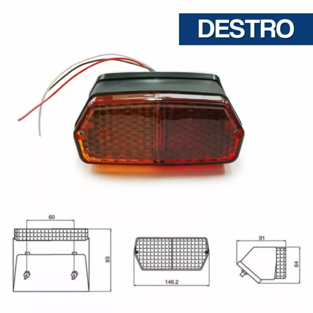 Faro Fanale Posteriore Destro Trattore Fiat 4247208 A 2 Luci (22799)