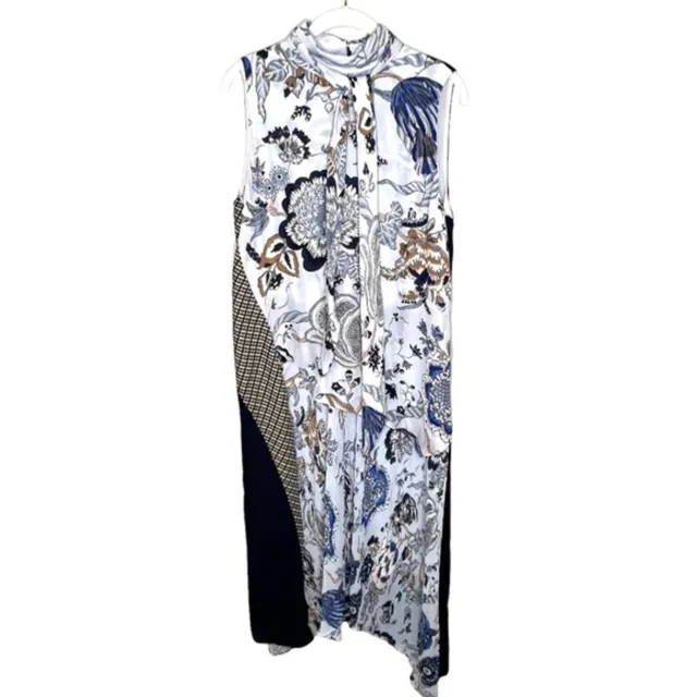 Tory Burch Blue Floral Silk Margaret Midi Dress Size 8 $798