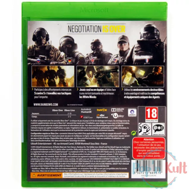 Jeu Tom Clancy's Rainbow Six Siege [VF] sur Xbox One NEUF sous Blister 2