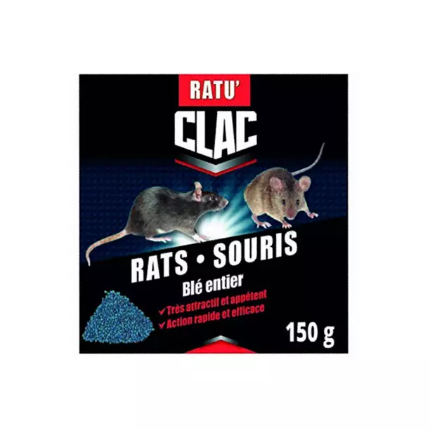 Caussade Anti Rats & Souris 150 g, Efficacité Radicale, Spécial Forte  Infestation, 6 Sachets Céréales, Prêt à l'emploi, Une Ingestion Suffit, Hyper Appétent