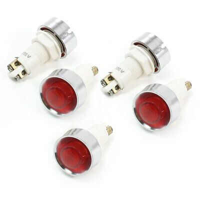 10 PZ AC 220V 2 terminali segnale di luce Rossa Lampada Indicatore filettato 