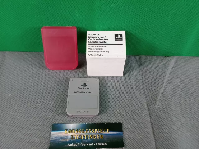 Memorycard Grau von Sony SCPH-1020 PS1 / Playstation1 von Sony + Hülle + Anleit.