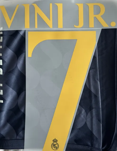 Real Madrid VINI JR.  #7 Football Away Name/Number Set 2023/24 For Printing