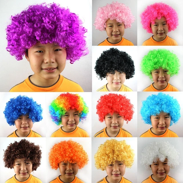 Wig Cosplay Clown Unisex Costume Curly Hair Disco Fancy Dress Hairpieces