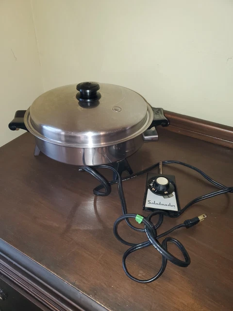 Saladmaster 7817 Stainless Steel Oil Core 11" Electric Skillet Vapo Lid Cookware Saladmaster 7817 Stainless Steel Oil Core 11" Electric Skillet Vapo Lid Cookware