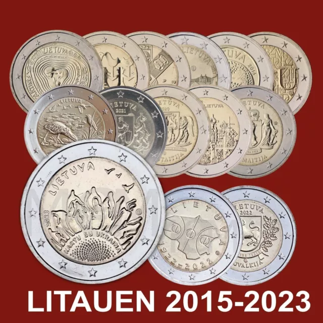 ### 2 Euro Gedenkmünzen Oder Kms Litauen 2015 - 2023 Alles Lieferbar ###