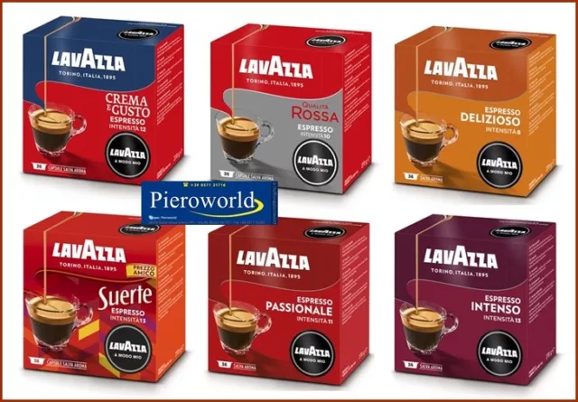 144 capsules Lavazza A Modo Mio espresso coffee pods 6 flavors (4 b. x 36 caps.)