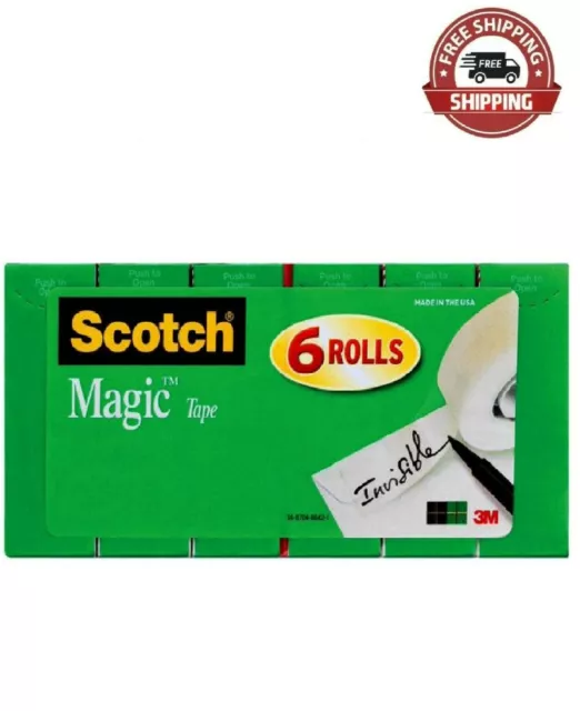 Scotch Magic Invisible Tape Refill 6 Pack 3/4 in x 800 in