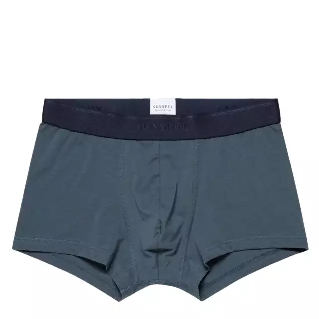 Sunspel Stretch Cotton Trunks Dark Petrol