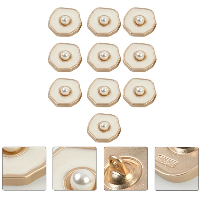 20 piezas botones de nácar 1,8X1,8X0,6 cm aleación señorita