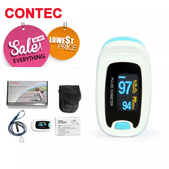 Pulso Dedo Oxigeno Pulsioximetro oximeter Pulsómetros SPO2 PR OLED CONTEC CMS50N