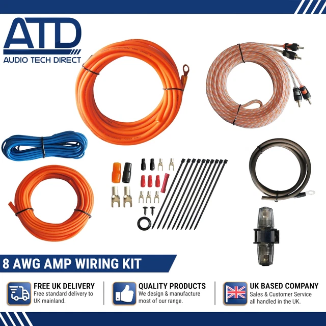Kit De Câblage Ampli Voiture 1500W YoiYee - Câbles Alimentation, Audio, Fusible 60A - Pour Installation Caisson De Basses