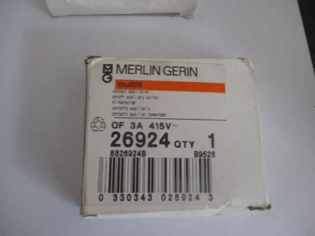 New Boxed Merlin Gerin Auxiliary Contact 26924