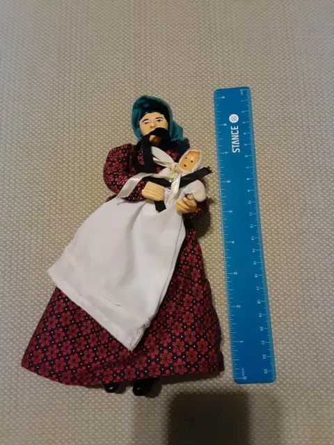 Antique Vintage Bisque? Porcelain? & Cloth Dollhouse Doll ~Beautiful #6 8