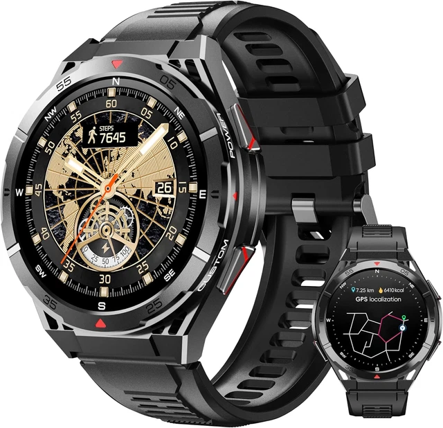 LIGE Orologio Smartwatch Uomo con Chiamata Bluetooth, 1.43 AMOLED Smart Watch con 24/7 Frequenza Cardiaca per Android iOS, 170+ Sportmodi, Impermeabile IP68, 200+ Quadranti, Nero Grafite