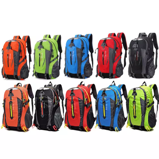 40L Waterproof Large Bag Backpack Camping Hiking Walking Travel Sport Rucksack