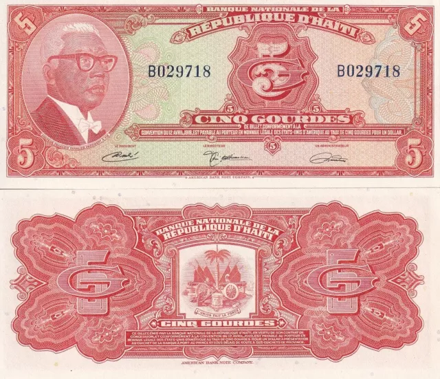 Haiti 5 Gourde 12.04.1919 P 202 UNC