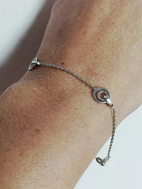 Bracelet en argent avec petits strass diamant, poinçon 925