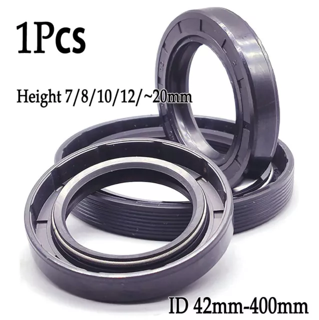 1× TC Oil Shaft Rotary Seal W/ Stainless Steel Spring Dbl Lip NBR Oil Seal Ring