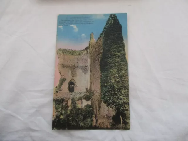 Cpa Dos Vert Orne 61 Domfront Ruines Du Vieux Chateau