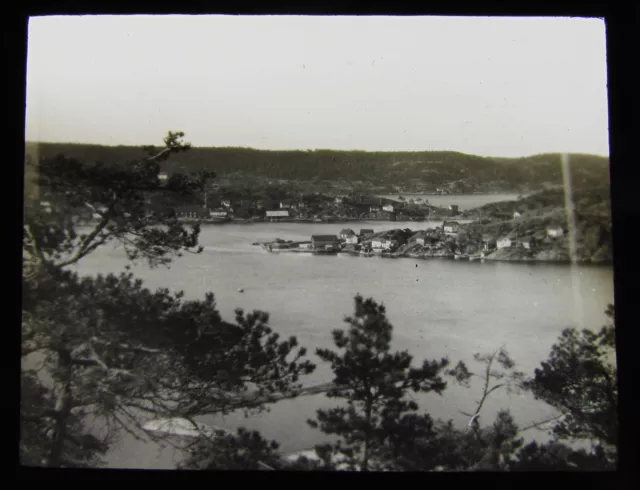 Glass Magic lantern slide ISLAND OFF MAINLAND C1920 NORWAY PHOTO