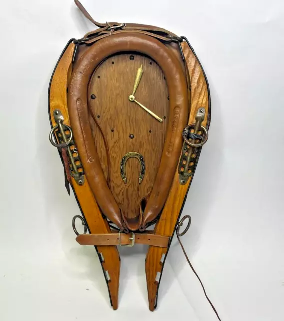 Vintage Horse Collar Clock Works!! 27x15