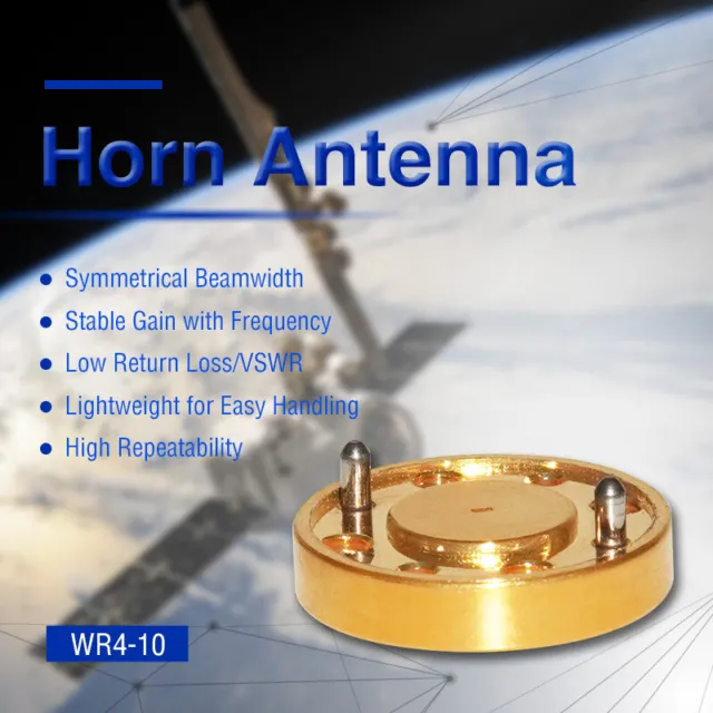 WR4 Standard Gain Horn Antenna Operating From 172 GHz to 261 GHz, 10-20 dBi