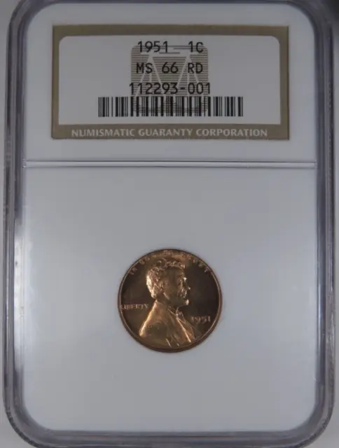 1951 1C NGC MS 66 RD Lincoln Wheat Cent [001]