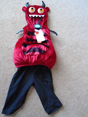 Little Devil Dress Up Outfit 3-6 Months. Boy Or Girl. With Attached Hood. New