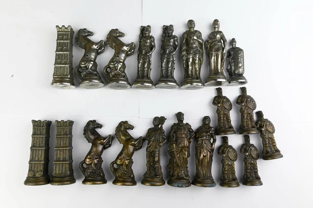 Jeu d'échecs historiques romains en métal pour adulte, pièces