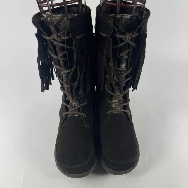 Woolrich Womens Pocono Creek Lace-Up Boot US 8 Fringe Lined Lined Moccasin Boot 2