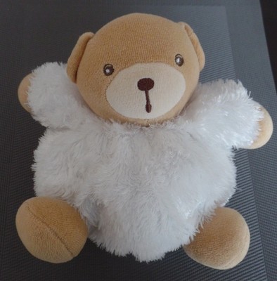 doudou peluche ours boule blanc fourrure FUR KALOO Kaloo B8G 
