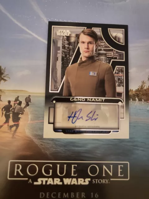 Topps Star Wars Galaktische Dateien Geno Namit Hugh Skinner Autogramm