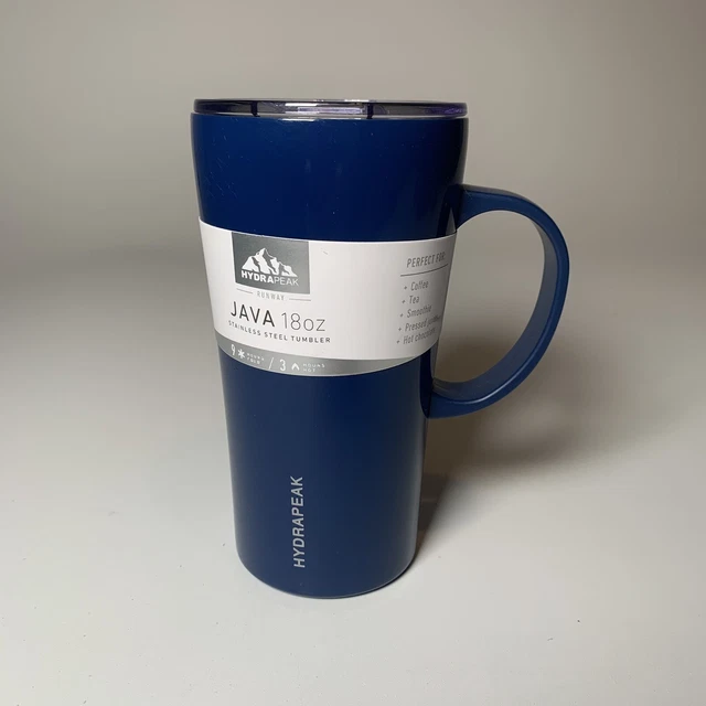 Hydrapeak Java Coffee Tumbler 18 Oz Double Wall Spill Proof Lid with Handle