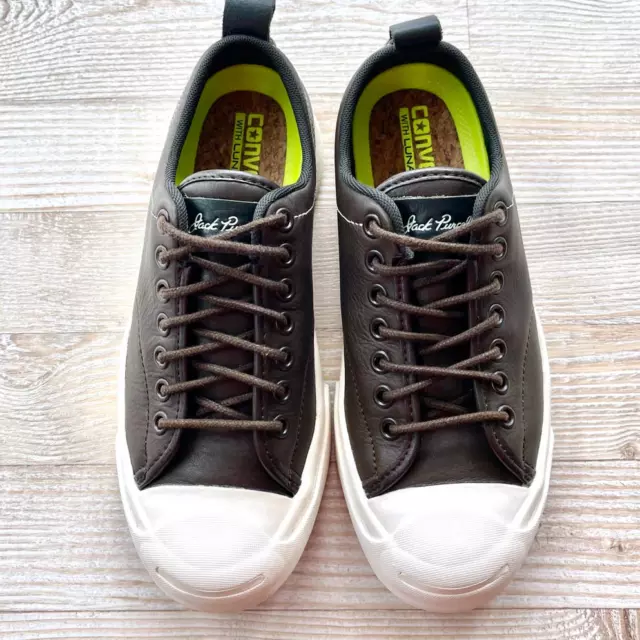 Converse Jack Purcell Series Leather Low Sneaker | Brown Size 6