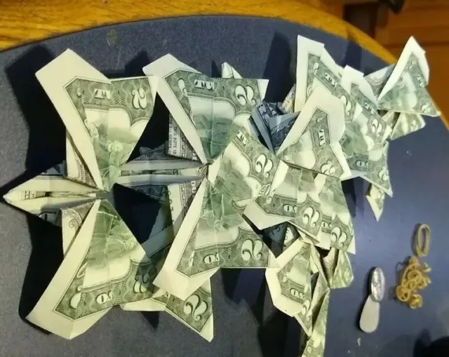 Ten Butterfly Money Origami  made from a Two Dollar Bill A perfect gift/Ordament