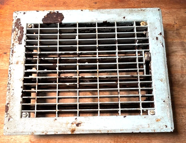 Antique Cast Iron Victorian Heat Grate Vent Wall or Floor Register Vtg. 12"x 10"