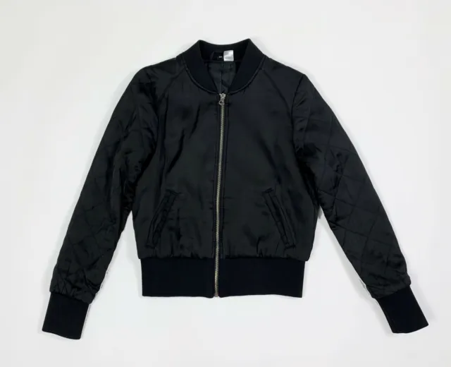 HM H&M divided giacca corta jacket donna usato EUR36 tg 40 giubbotto nero T7296 7
