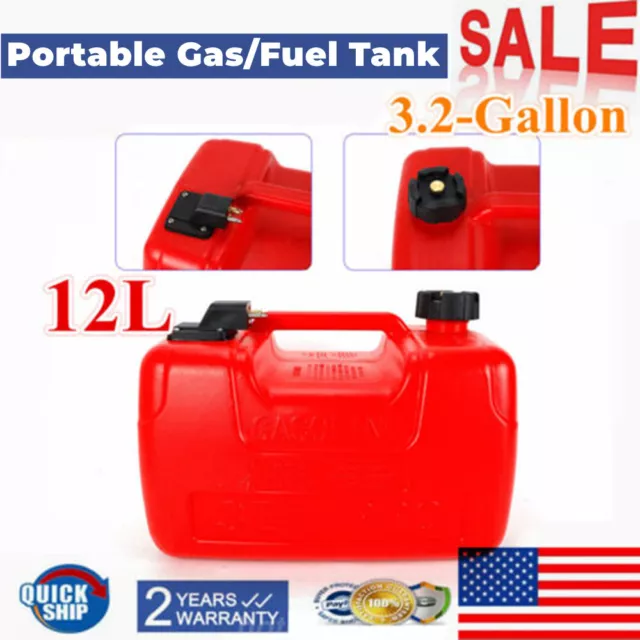 Portable Boat Gas Tank 3.2 Gallon 12L Fuel Tank Gasoline Diesel Boat Oil Tank US