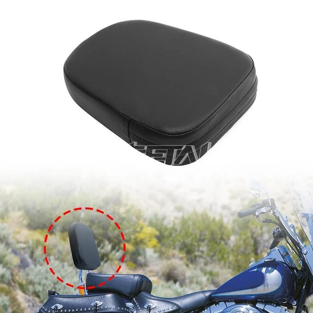 Rear Backrest Sissy Bar Cushion Pad For Honda Shadow Kawasaki Vulcan Harley Dyna
