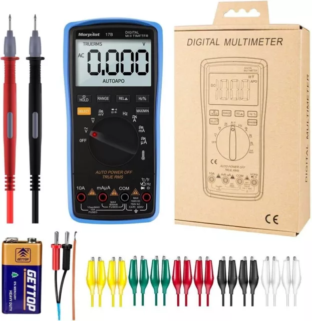 Morpilot 17B Digital Multimeter With Backlit Display And Min/Max, Relative modes