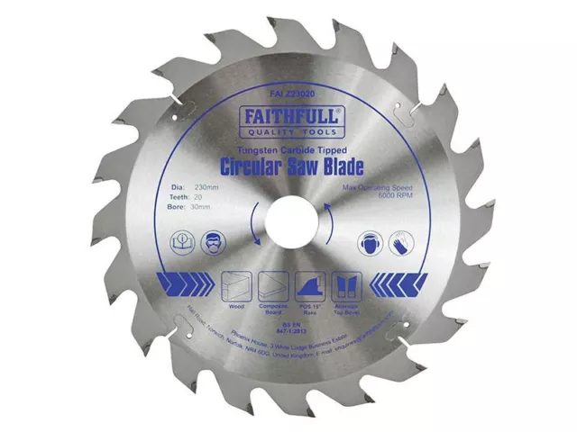 Faithfull - Circular Saw Blade TCT 230 x 30mm x 20T Fast Rip - FAIZ23020