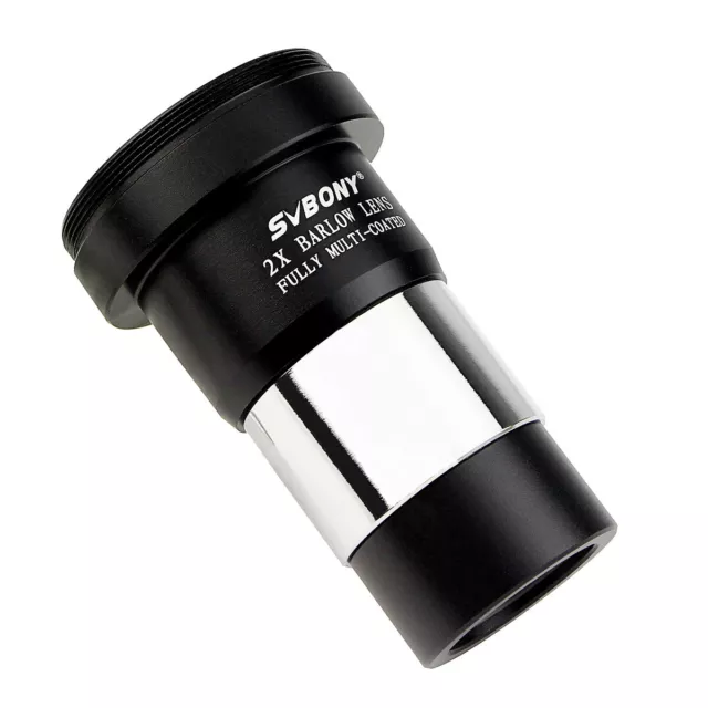 SVBONY 2X Barlow Lens 1.25" Doubles Magnification Telescope Acces + M42 Thread