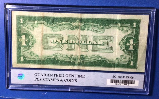 1934 $1 BLUE "FUNNY BACK" SILVER Certificate! Very Fine! X1663 Old Currency!