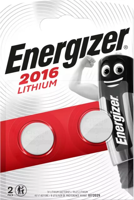 20x Energizer Lithium 3V Cell (10x2er Blister Pack) CR2016 IEC C Button ECR20162